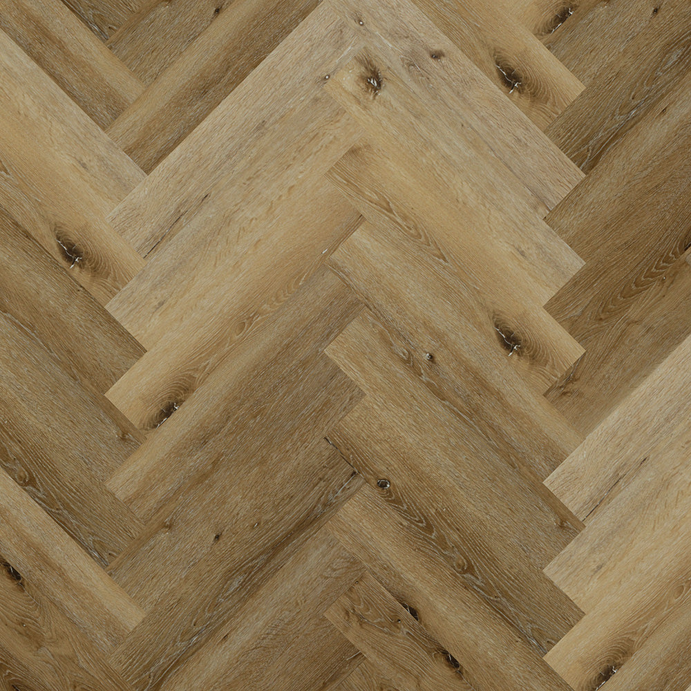 Lusso Portofino Herringbone Voyager Oak Glue Down LVT Vinyl Flooring