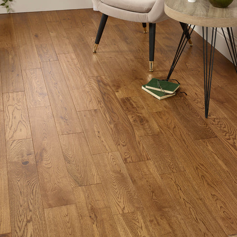 Lusso Florence Golden Handscraped Solid Oak Flooring 125mm