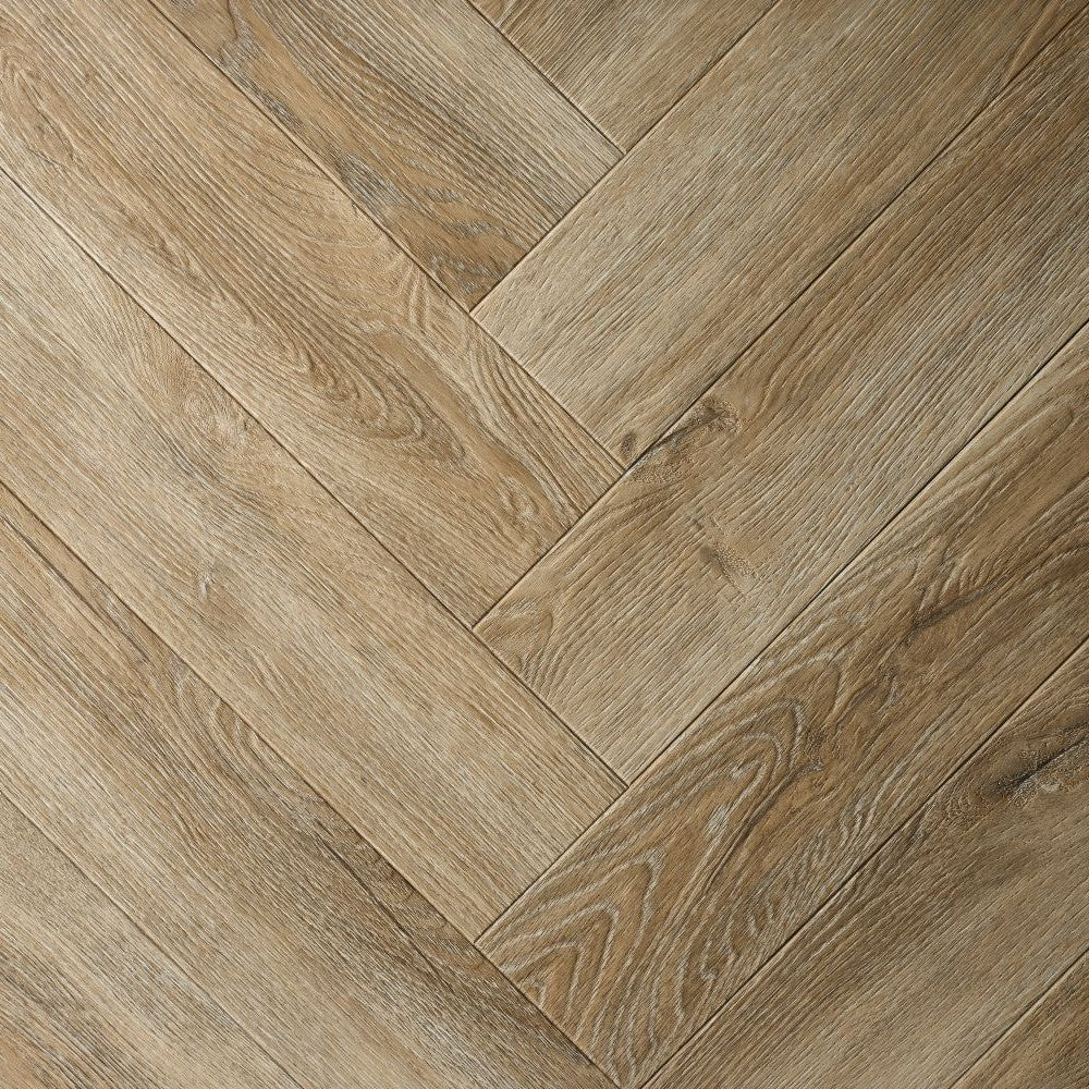 Lusso Ferrara Barrel Oak Herringbone Glue Down LVT Vinyl Flooring